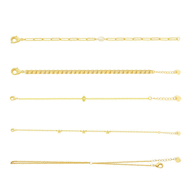 Wrist Edit Bundle: 5 Piece Bracelet and Hand Chain Bundle